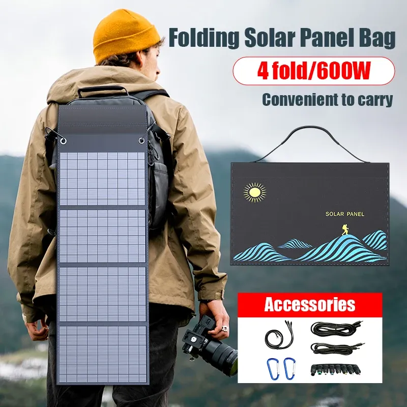 1000W Portable Folding Solar Panel Charger Bag with USB+DC Output, Outdoor Power Supply for Mobile Phones, Laptops, and Cameras - Ideal for Camping and Emergencies showcase 4
