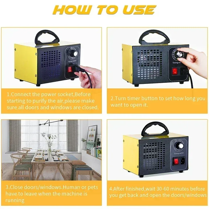 220V 60000mg Ozone Generator Air Purifier for Home & Car - Powerful Disinfection Sterilization Ozonizer for Odor Removal & Air Freshening showcase 3