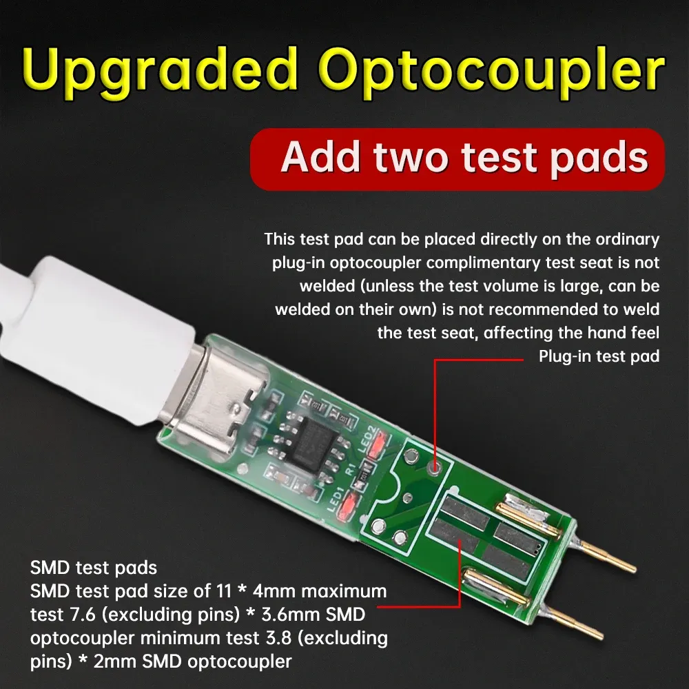 Optocoupler Tester Board for Electronic Repair - 4-Pin In-Line and SMD Testing, Compatible with 817/781/521 Optocouplers, Type-C/Micro-B Input showcase 3
