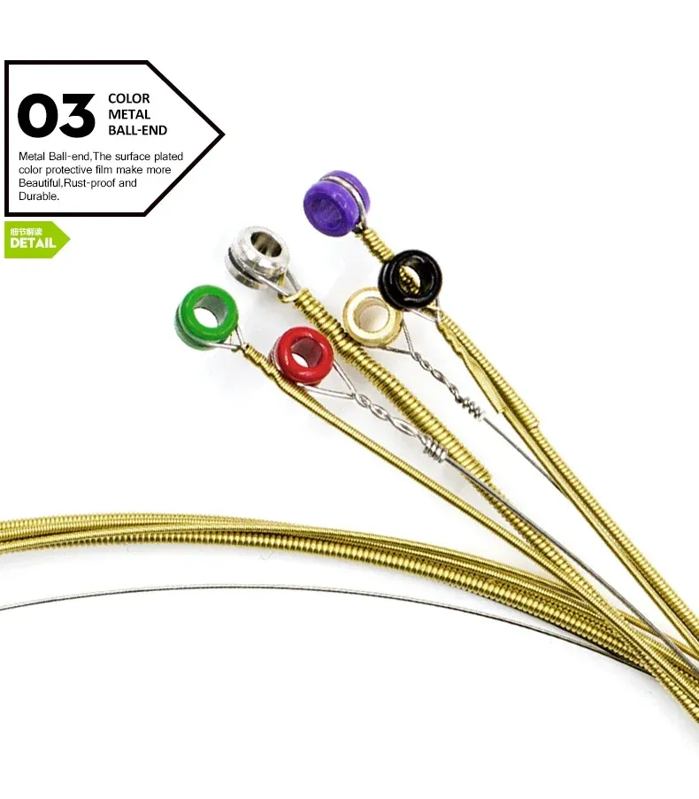 Orphee TX Series Acoustic Guitar Strings Set - Hexagonal Core, 75/25 Bronze Phosphor, Full Bright Tone, Extra Light Tension, Beginner Friendly showcase 7