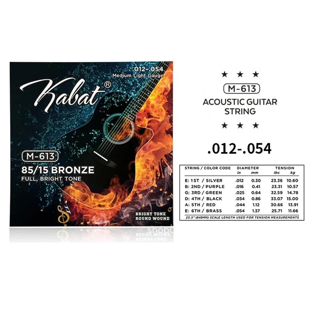 Premium Brass Acoustic Guitar Strings Set - 6pcs Full Size 09-45 to 13-56 Gauge Options, Stainless Steel & Copper Alloy, Ideal for Beginner Players & Guitarists showcase 28