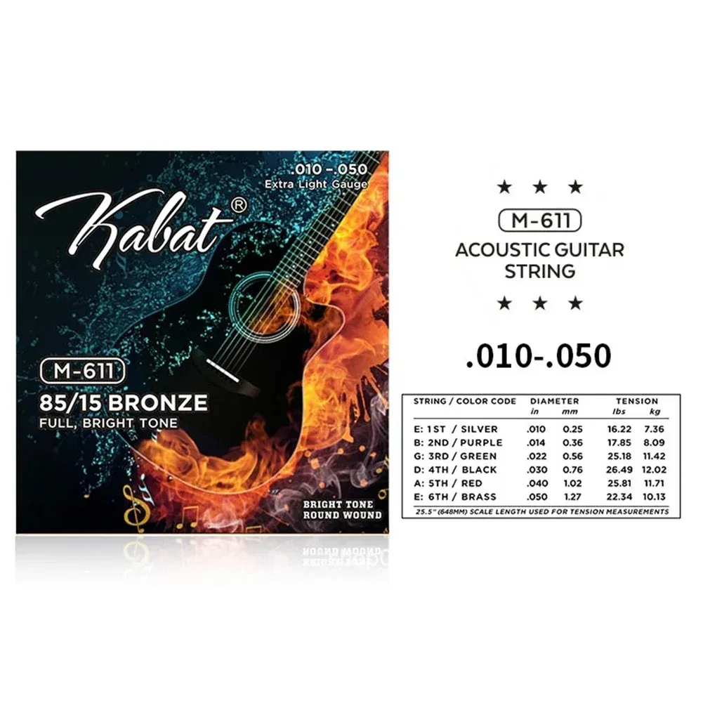 Premium Brass Acoustic Guitar Strings Set - 6pcs Full Size 09-45 to 13-56 Gauge Options, Stainless Steel & Copper Alloy, Ideal for Beginner Players & Guitarists showcase 23