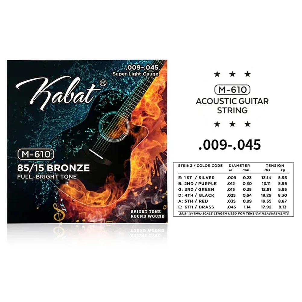 Premium Brass Acoustic Guitar Strings Set - 6pcs Full Size 09-45 to 13-56 Gauge Options, Stainless Steel & Copper Alloy, Ideal for Beginner Players & Guitarists showcase 17