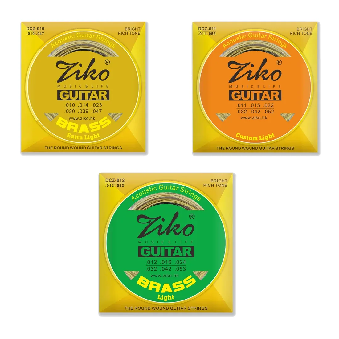ZIKO Acoustic Guitar Strings - Professional Carbon Steel Hexagonal Alloy Folk Guitar Strings for Beginners & Practice - Durable, Stable Tuning, Great Sound - Guitar Accessories thumbnail 2