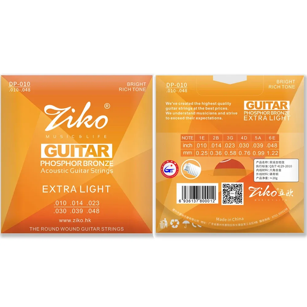 ZIKO Acoustic Guitar Strings - Professional Carbon Steel Hexagonal Alloy Folk Guitar Strings for Beginners & Practice - Durable, Stable Tuning, Great Sound - Guitar Accessories showcase 7