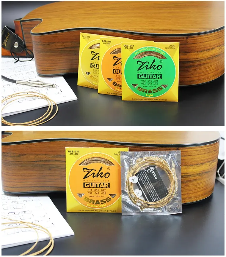 ZIKO Acoustic Guitar Strings - Professional Carbon Steel Hexagonal Alloy Folk Guitar Strings for Beginners & Practice - Durable, Stable Tuning, Great Sound - Guitar Accessories thumbnail 4