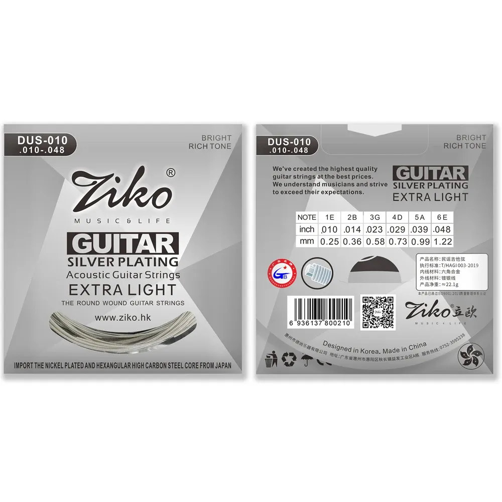 ZIKO Acoustic Guitar Strings - Professional Carbon Steel Hexagonal Alloy Folk Guitar Strings for Beginners & Practice - Durable, Stable Tuning, Great Sound - Guitar Accessories showcase 12