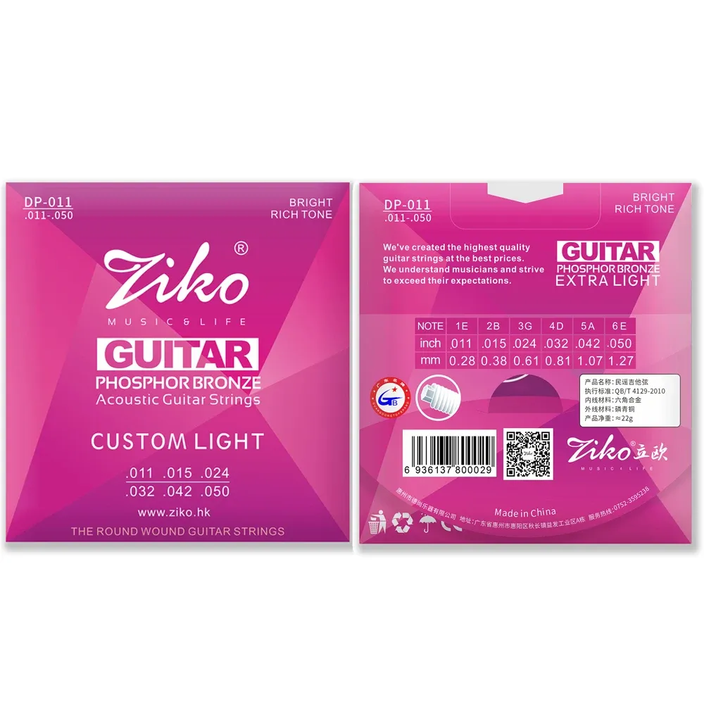 ZIKO Acoustic Guitar Strings - Professional Carbon Steel Hexagonal Alloy Folk Guitar Strings for Beginners & Practice - Durable, Stable Tuning, Great Sound - Guitar Accessories showcase 8