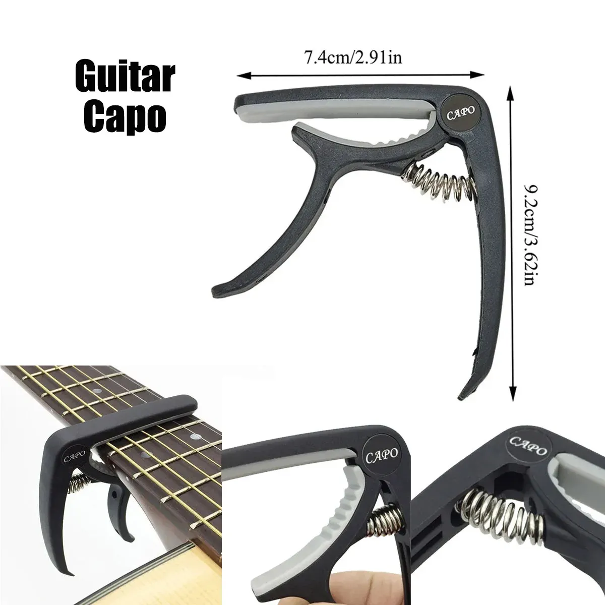 48Pcs Acoustic Guitar Accessories Kit: Capo, 3 Sets Coated Strings, 12 Picks, Winder, Bridge Pins & Saddles - All-in-One Guitar Care Set for Beginners & Musicians thumbnail 3