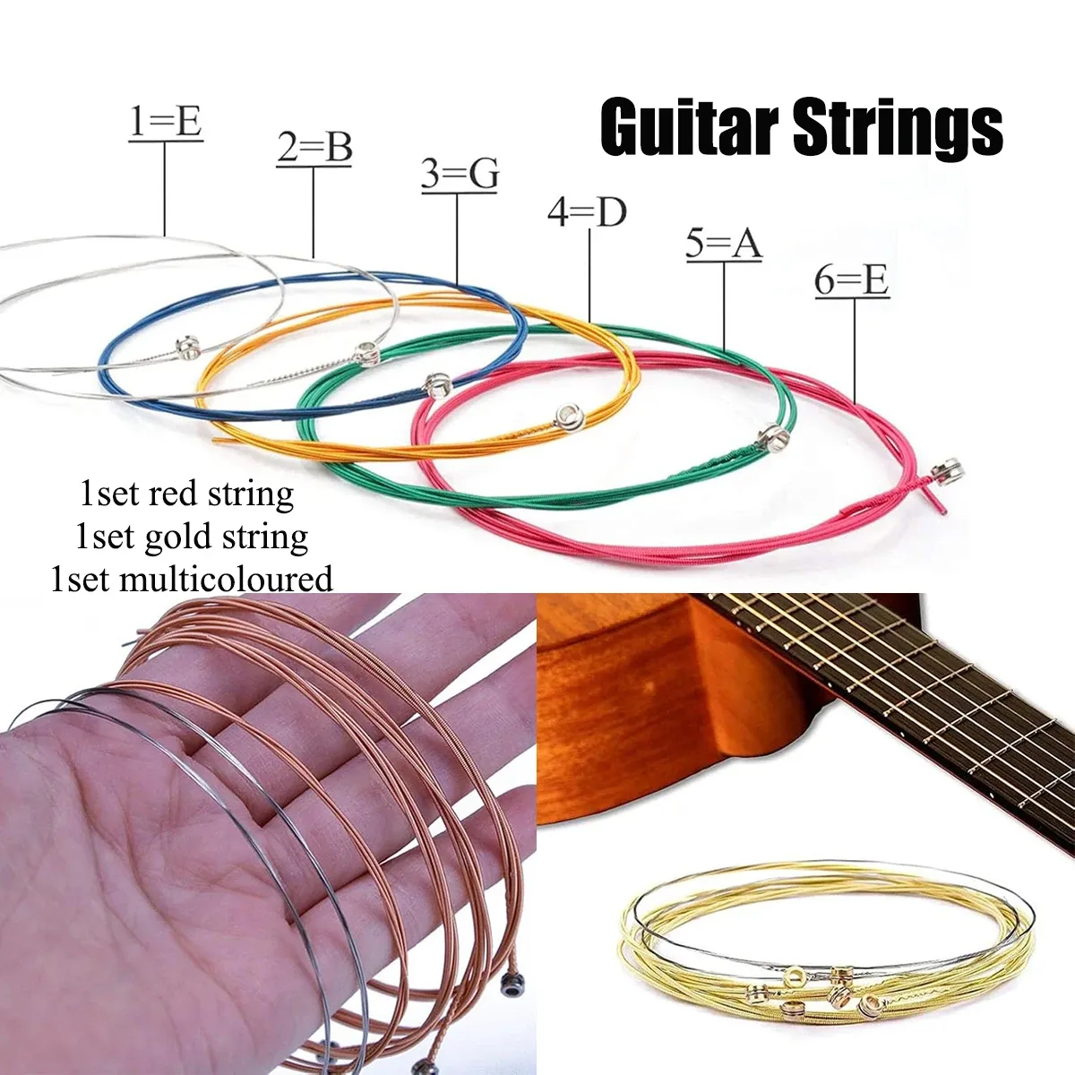 48Pcs Acoustic Guitar Accessories Kit: Capo, 3 Sets Coated Strings, 12 Picks, Winder, Bridge Pins & Saddles - All-in-One Guitar Care Set for Beginners & Musicians thumbnail 4