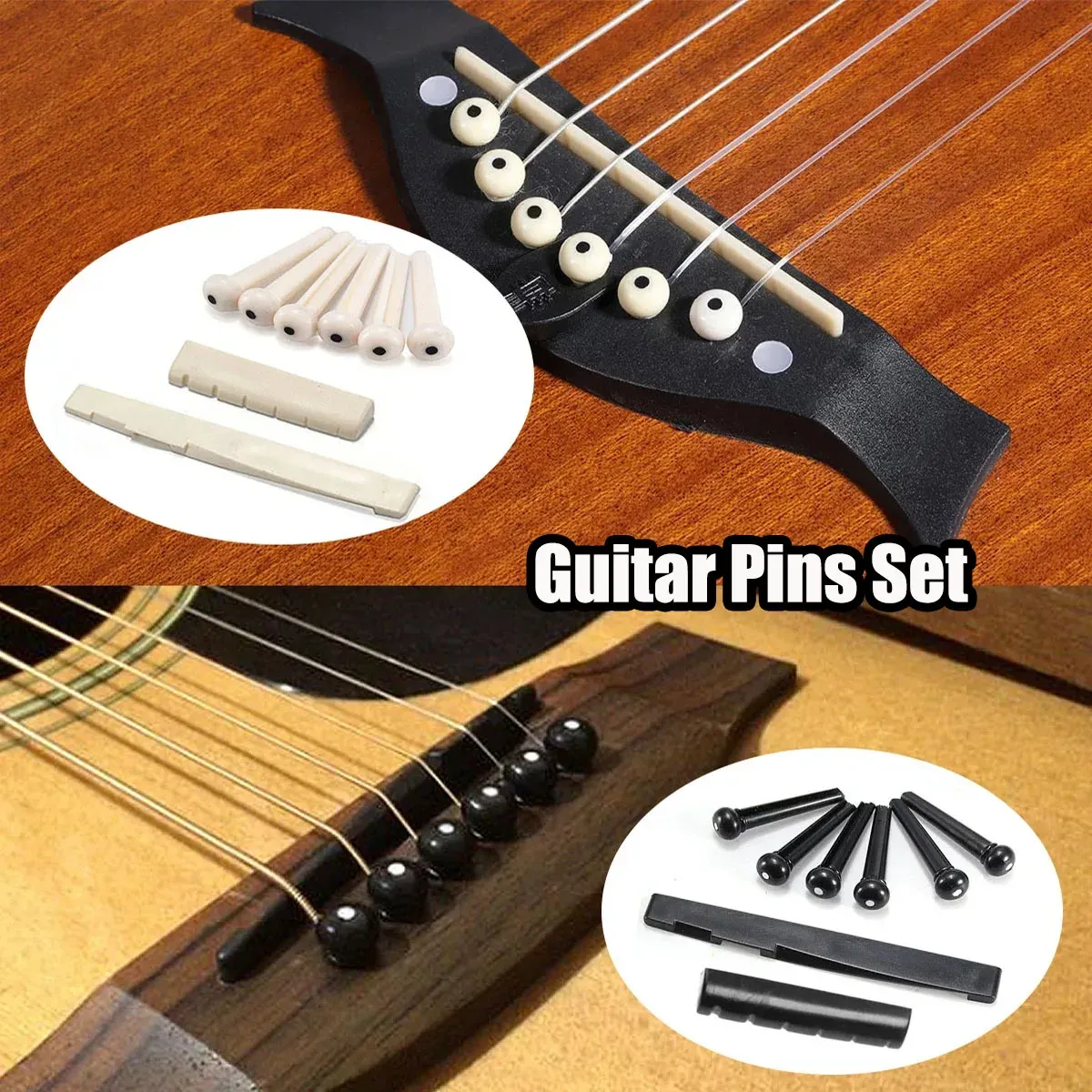 48Pcs Acoustic Guitar Accessories Kit: Capo, 3 Sets Coated Strings, 12 Picks, Winder, Bridge Pins & Saddles - All-in-One Guitar Care Set for Beginners & Musicians thumbnail 6