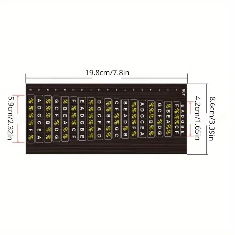 Beginner Guitar Fretboard Stickers for Learning Notes, Chords, and Scales - Durable Vinyl Decals for Acoustic and Electric Guitars thumbnail 3