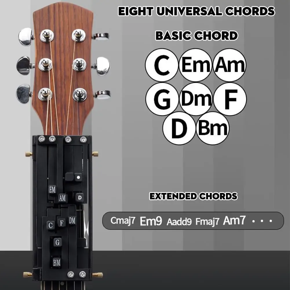 Portable Guitar Chord Trainer Tool for Beginners - Easy One-Touch Chord Practice Aid for Acoustic Folk Guitars thumbnail 4