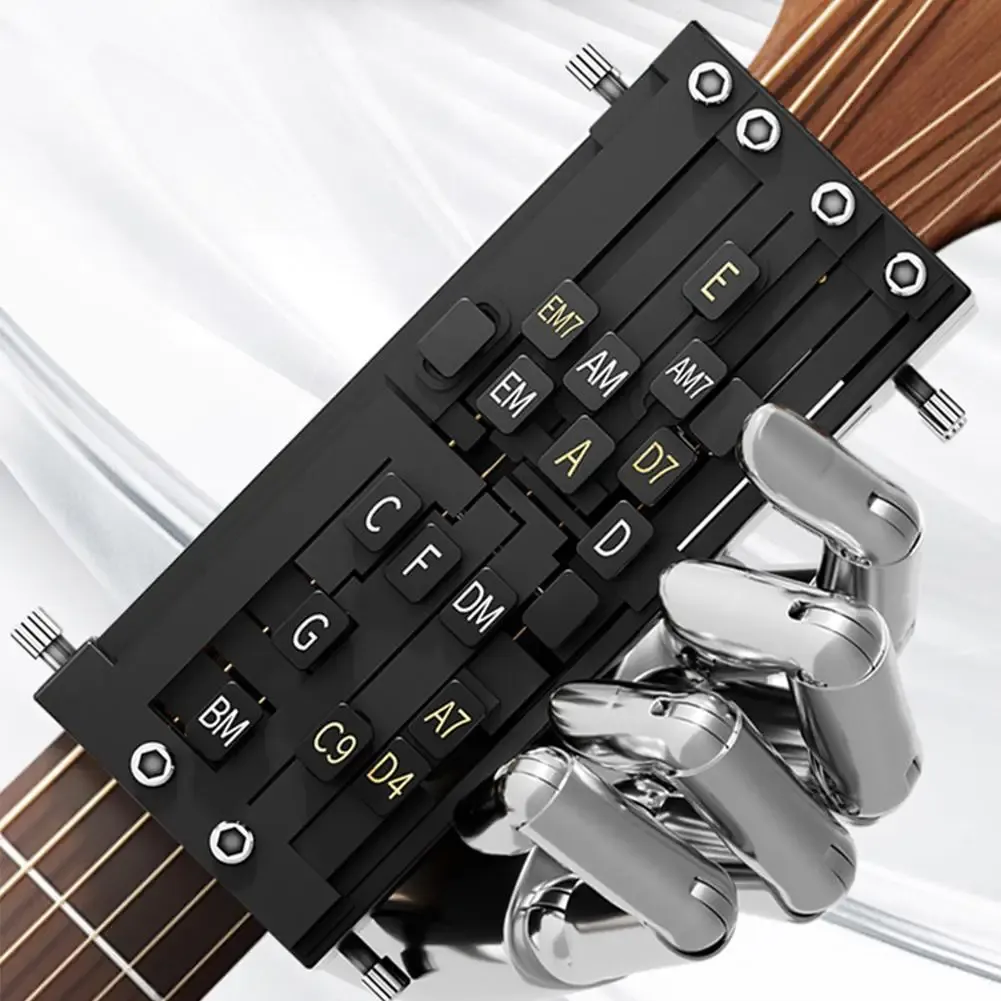 Portable Guitar Chord Trainer Tool for Beginners - Easy One-Touch Chord Practice Aid for Acoustic Folk Guitars thumbnail 1