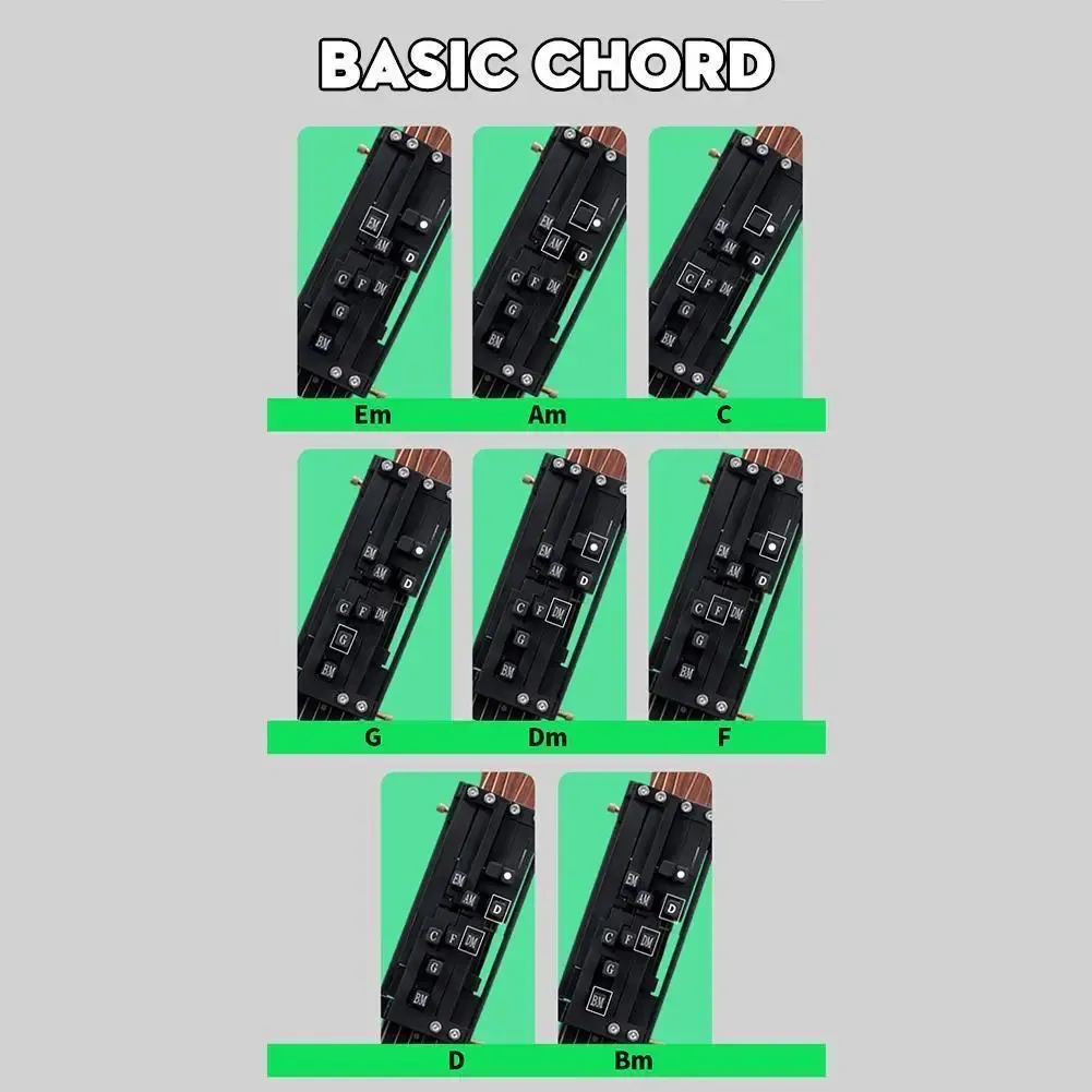 Portable Guitar Chord Trainer Tool for Beginners - Easy One-Touch Chord Practice Aid for Acoustic Folk Guitars showcase 16