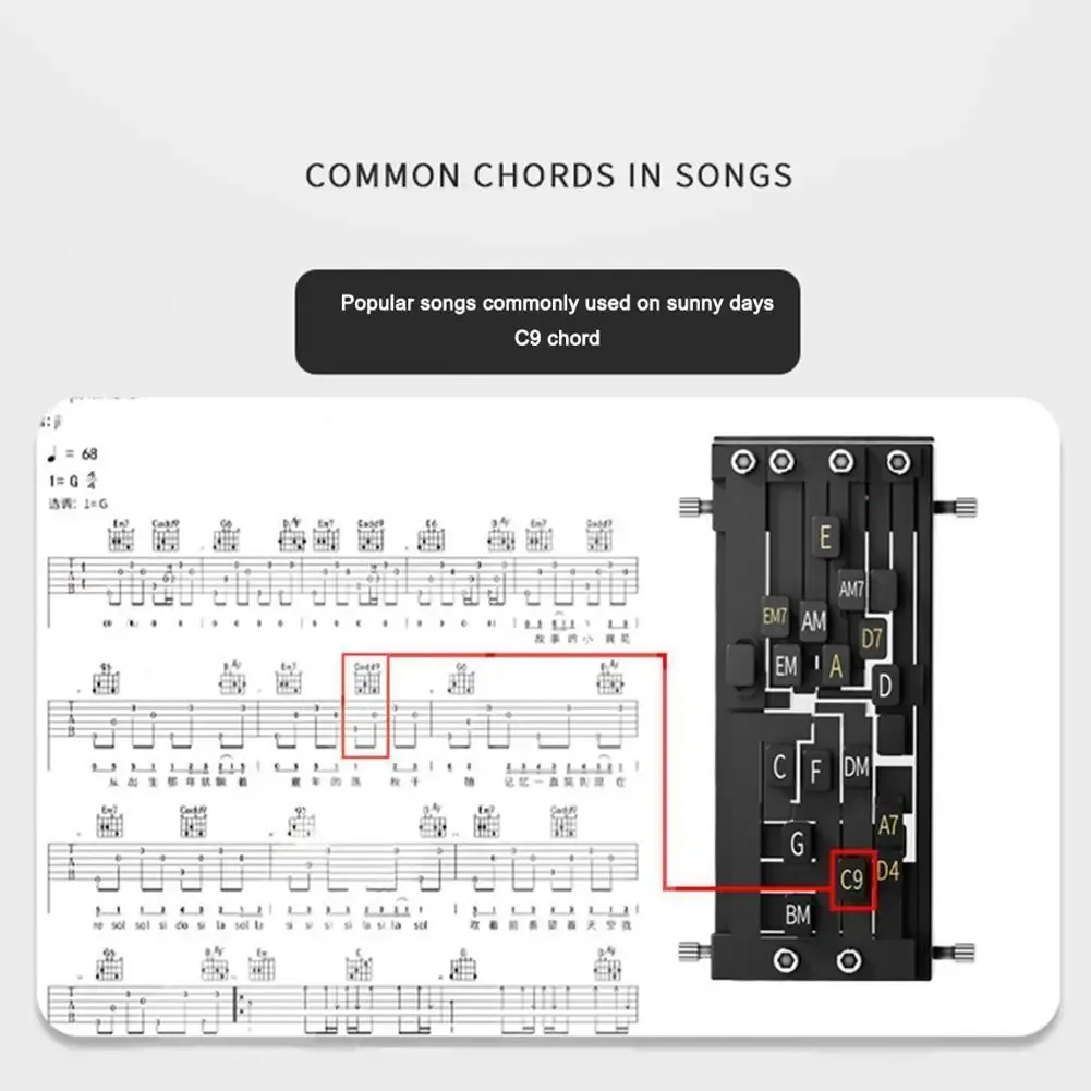 Portable Guitar Chord Trainer Tool for Beginners - Easy One-Touch Chord Practice Aid for Acoustic Folk Guitars showcase 12