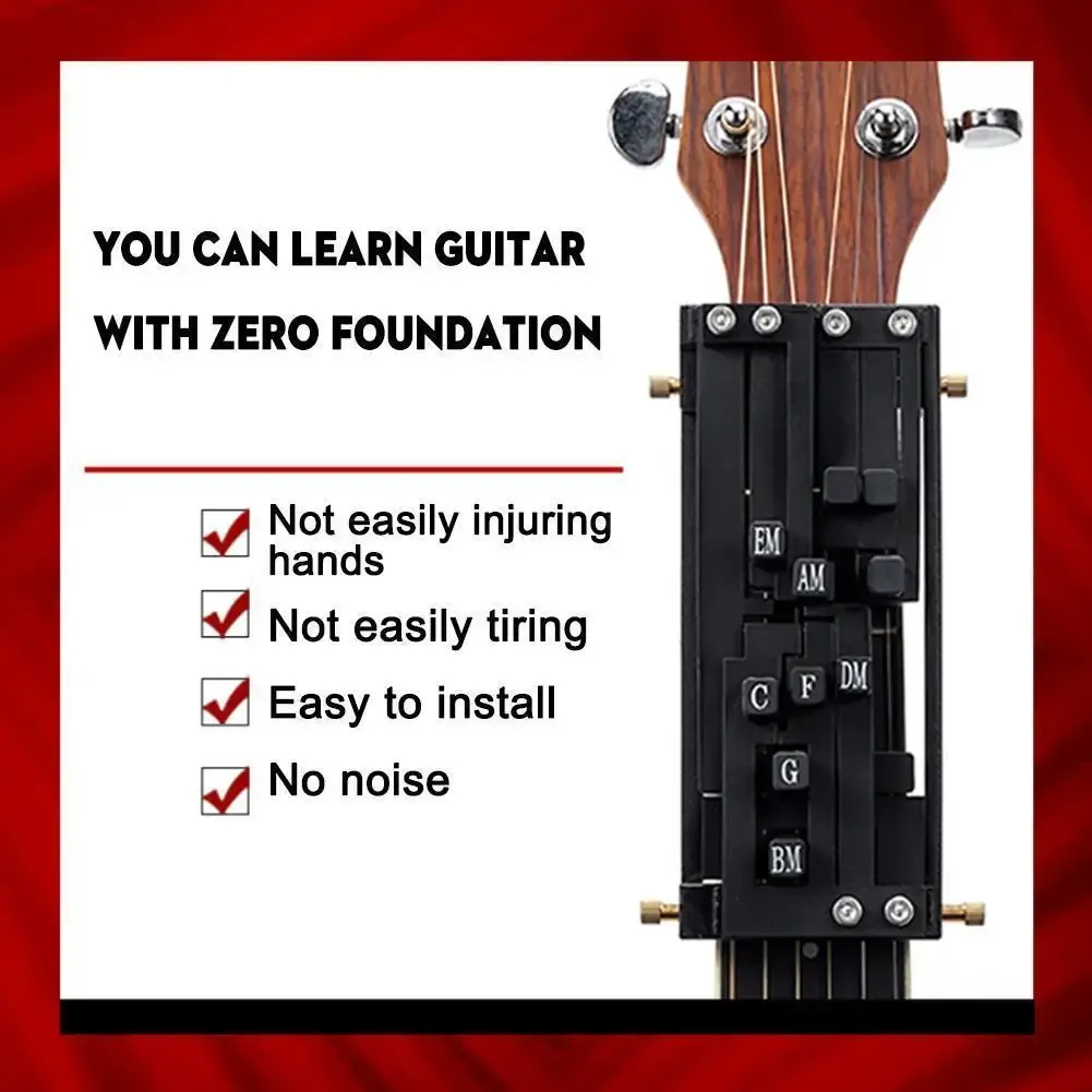 Portable Guitar Chord Trainer Tool for Beginners - Easy One-Touch Chord Practice Aid for Acoustic Folk Guitars thumbnail 3