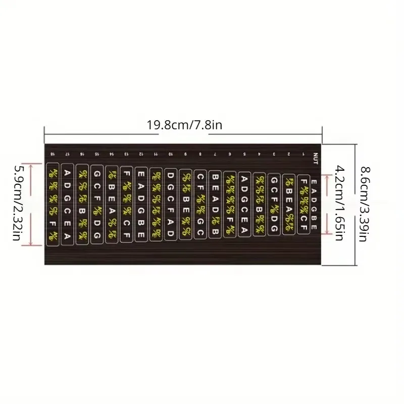 Beginner Guitar Fretboard Stickers for Learning Notes, Chords & Scales - Removable Vinyl Decal for Classic Acoustic & Electric Guitars showcase 2