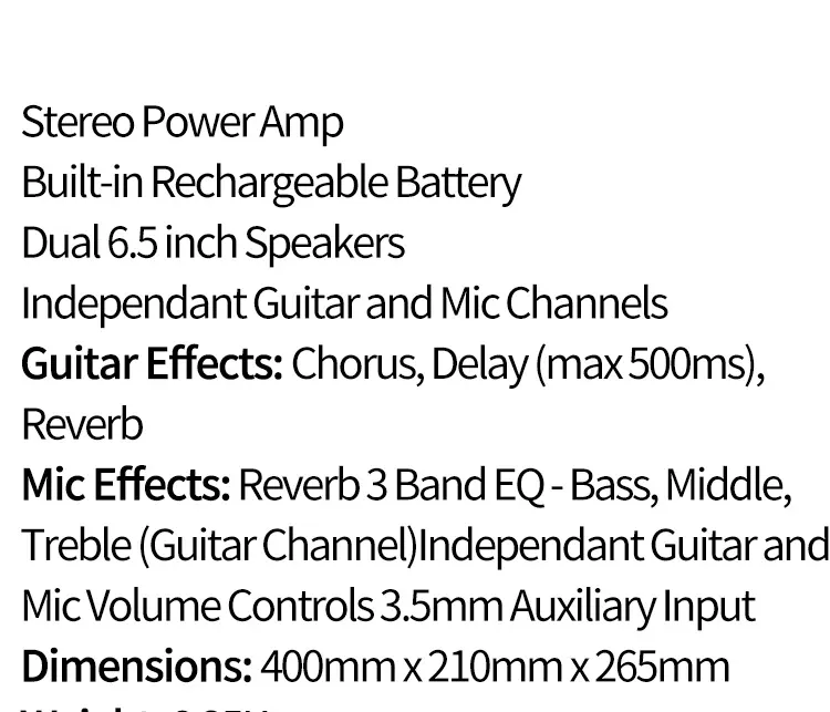 Joyo AC-40 Rechargeable Guitar Amplifier for Electric & Acoustic Guitars - Portable, Powerful Sound for Musicians in Ghana showcase 3