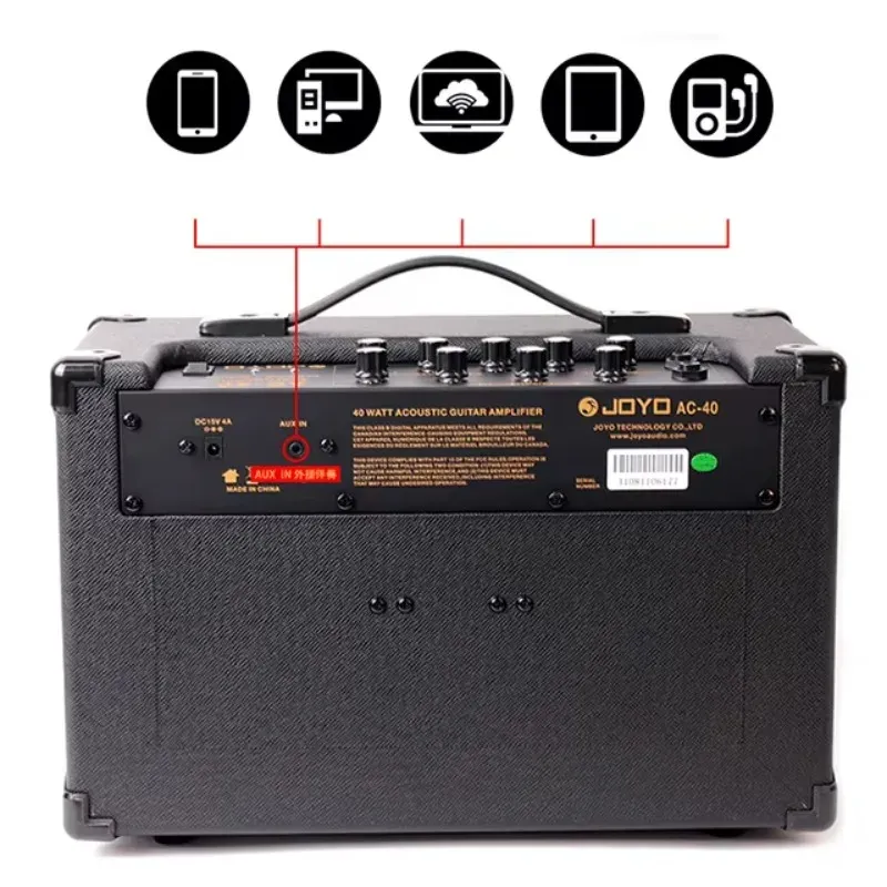 Joyo AC-40 Rechargeable Guitar Amplifier for Electric & Acoustic Guitars - Portable, Powerful Sound for Musicians in Ghana thumbnail 4