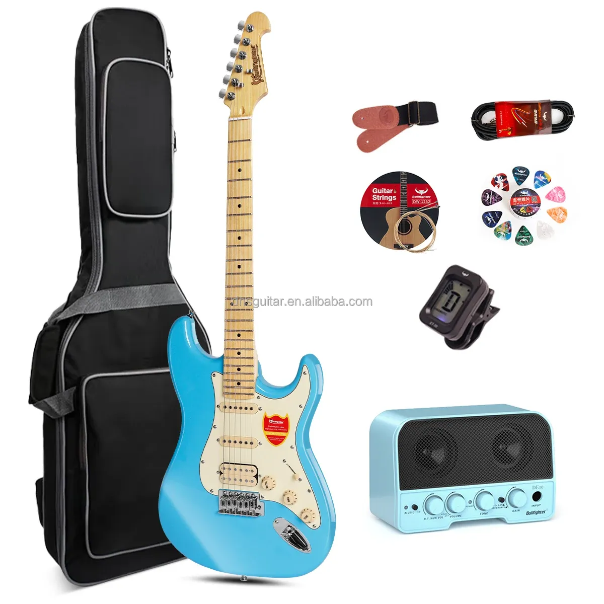 Affordable 22 Fret ST Electric Guitar Kit, OEM DIY Model D-120, 6 Strings, Poplar Body, Maple Fretboard, Glossy Finish, Chrome Hardware, S-S-H Pickups for Beginners & Enthusiasts showcase 8