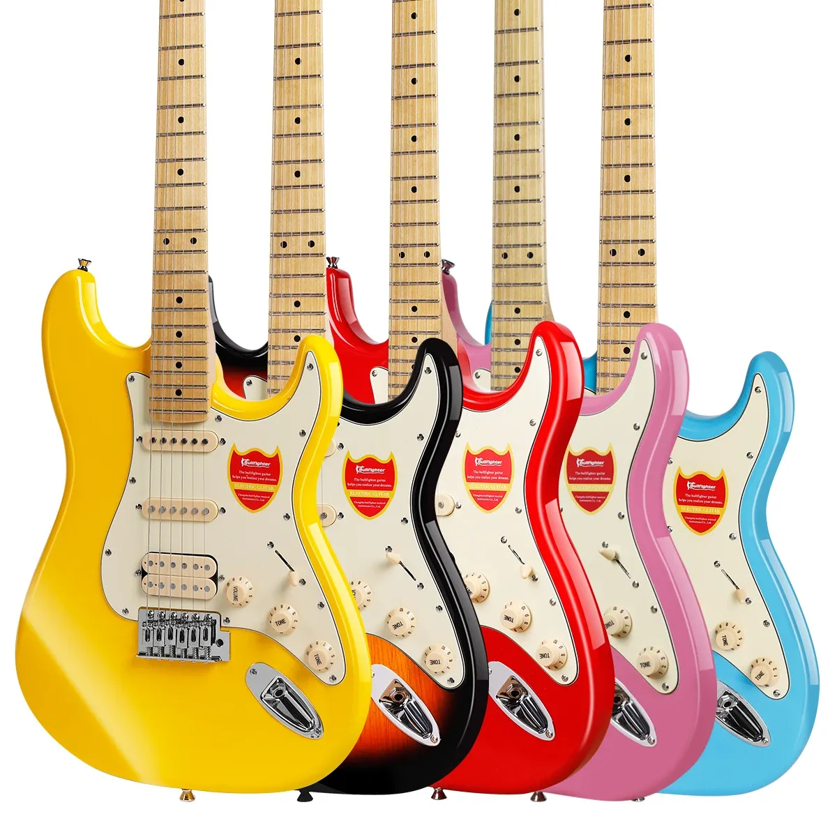 Affordable 22 Fret ST Electric Guitar Kit, OEM DIY Model D-120, 6 Strings, Poplar Body, Maple Fretboard, Glossy Finish, Chrome Hardware, S-S-H Pickups for Beginners & Enthusiasts thumbnail 1