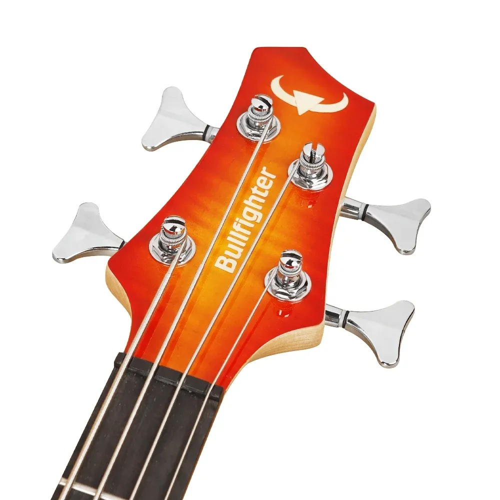 Stylish Electric Bass Guitar Kit - Maple Flame Veneer Top, Basswood Body, Affordable & Professional Quality for Musicians showcase 4
