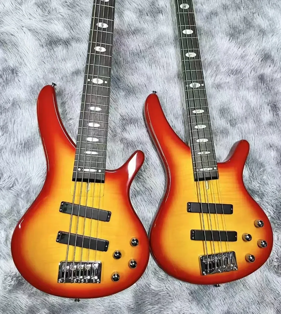 Stylish Electric Bass Guitar Kit - Maple Flame Veneer Top, Basswood Body, Affordable & Professional Quality for Musicians showcase 2