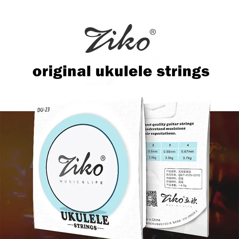 ZIKO Ukulele Strings Set - Soprano, Concert, Tenor - Nylon & Metal LOW G - Professional Musical Instrument Accessories for Beginners & Enthusiasts thumbnail 1