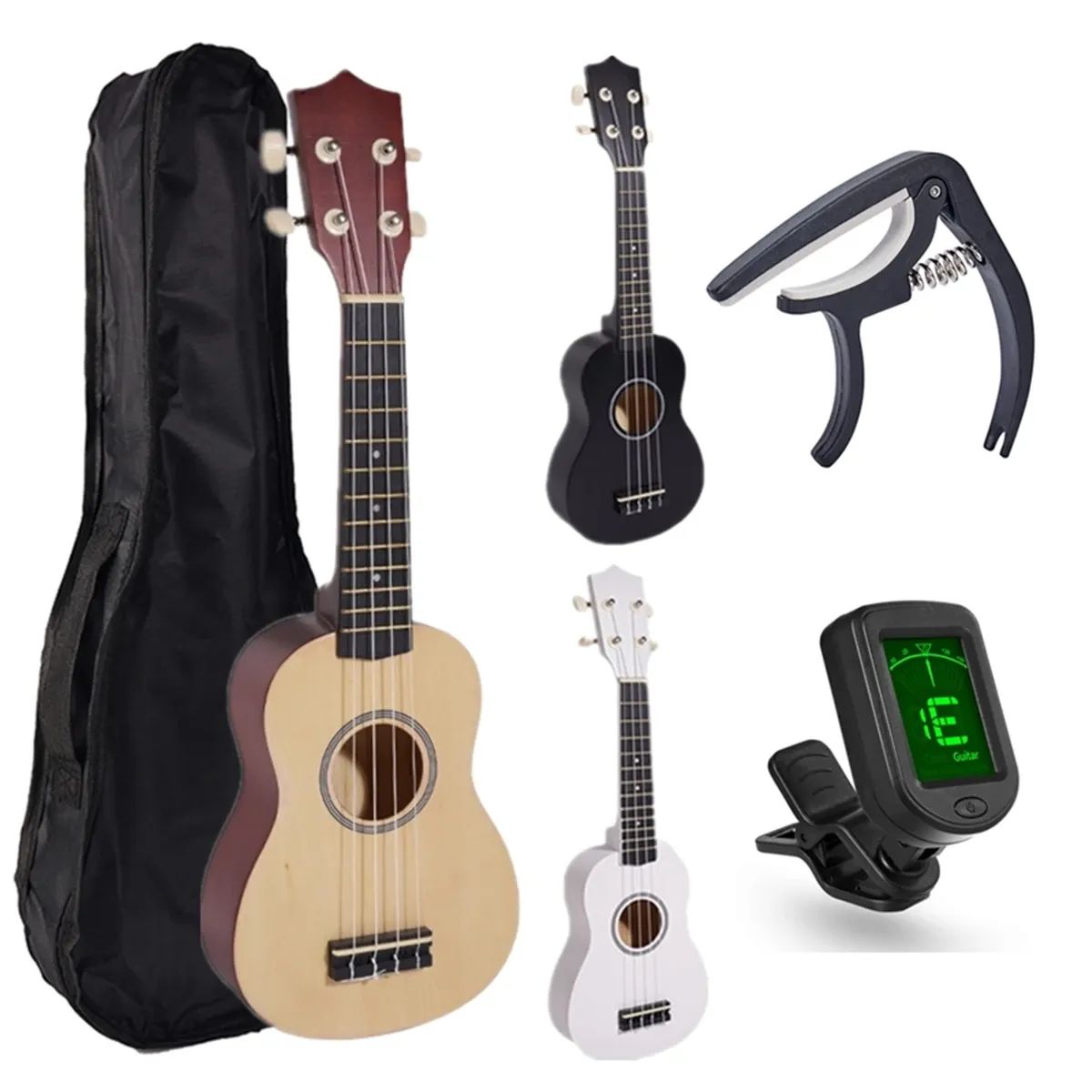 Miwayer 21 Inch Soprano Ukulele for Beginners - Basswood Hawaiian Style Uke Guitar Starter Kit with Gig Bag, Digital Tuner, and Capo - Easy to Learn Musical Instrument for Adults & Kids showcase 1