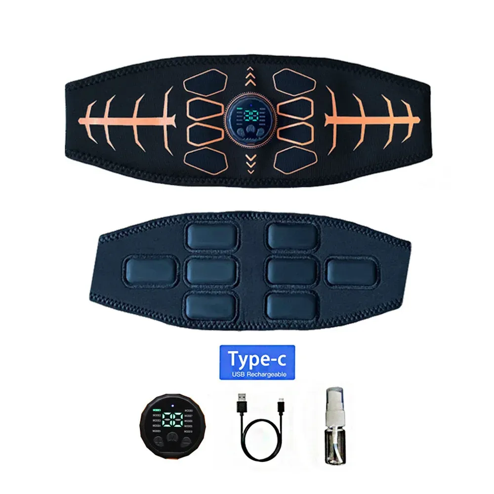 Smart Muscle Toner Abdominal Belt - USB Rechargeable Abs Trainer with 10 Modes & 30 Intensity Levels for Home Gym Fitness Training thumbnail 1