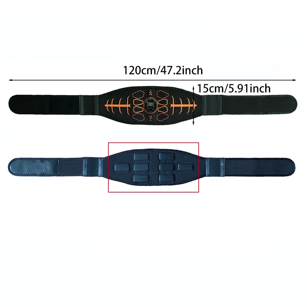 Smart Muscle Toner Abdominal Belt - USB Rechargeable Abs Trainer with 10 Modes & 30 Intensity Levels for Home Gym Fitness Training thumbnail 6