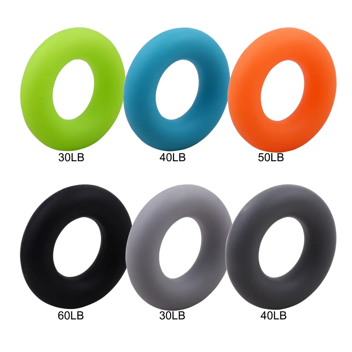 Silicone Hand Grip Strengthener Ring for Finger & Forearm Exercise - Portable Stress Relief Tool for Gym, Home, Rehabilitation - 30-60LB Resistance showcase 1