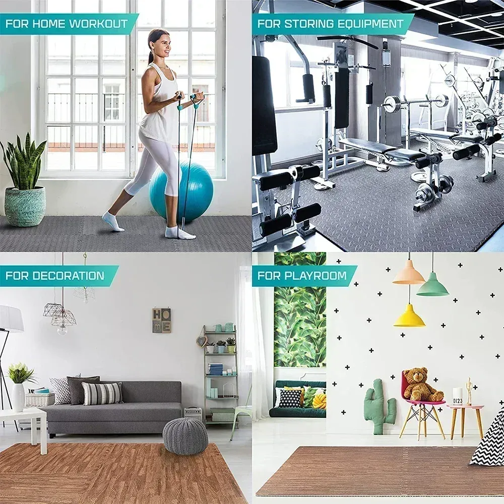 Interlocking Foam Floor Tiles - Puzzle Fitness Mats for Home Gym, Kids Play Area, Non-Slip EVA Mats, 1cm Thick, Easy Assembly & Cleaning showcase 7