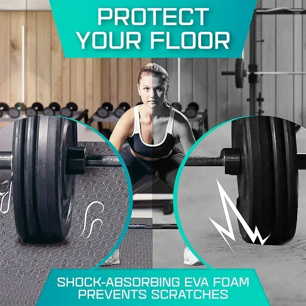 Interlocking Foam Floor Tiles - Puzzle Fitness Mats for Home Gym, Kids Play Area, Non-Slip EVA Mats, 1cm Thick, Easy Assembly & Cleaning showcase 1