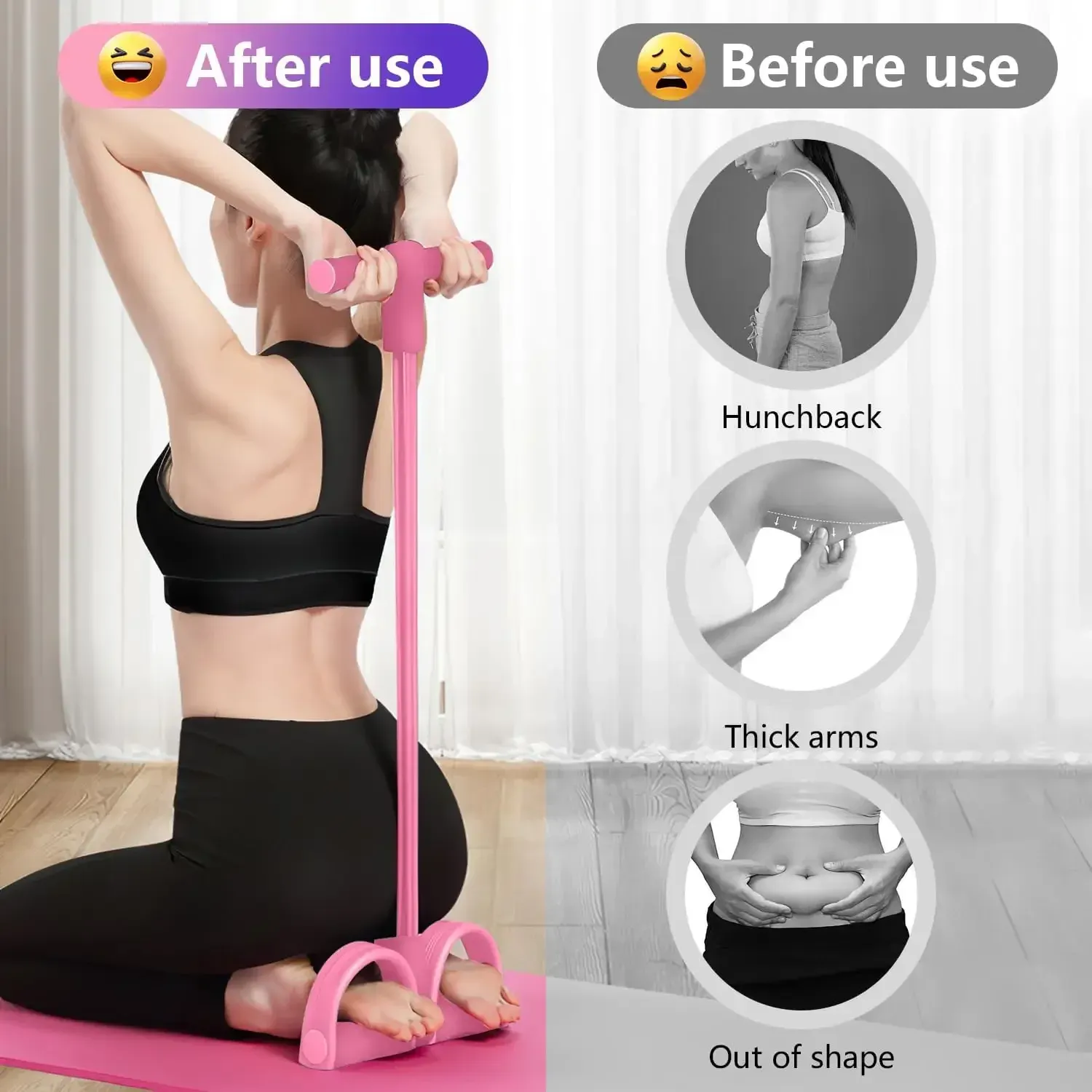 Home Gym Resistance Bands Set - 4 Elastic Tubes for Full Body Workout, Abdominal Exercises, Yoga, and Fitness Equipment for Men & Women thumbnail 6