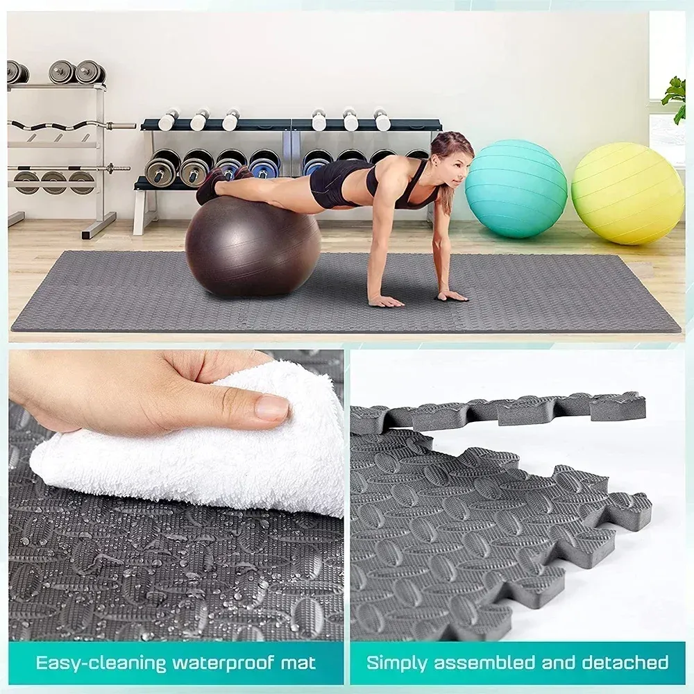 Interlocking Foam Floor Tiles Mat - 4-20 Pcs EVA Puzzle Mats for Home Gym, Kids Play Area, Non-Slip, Waterproof, Soundproof, 30x30cm showcase 4