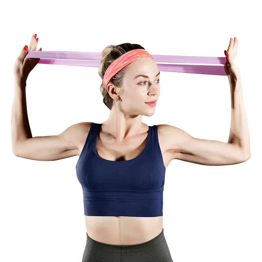 5-Level Resistance Bands Set for Home Training, Yoga, Pilates, Crossfit Workouts - Natural Latex Elastic Pull Rope for Full Body Gym Exercise & Stretching thumbnail 6