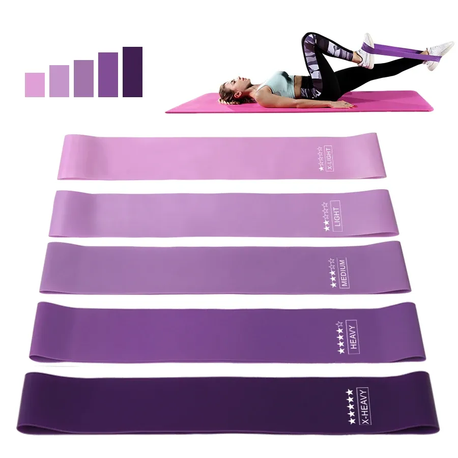 5-Level Resistance Bands Set for Home Training, Yoga, Pilates, Crossfit Workouts - Natural Latex Elastic Pull Rope for Full Body Gym Exercise & Stretching thumbnail 2