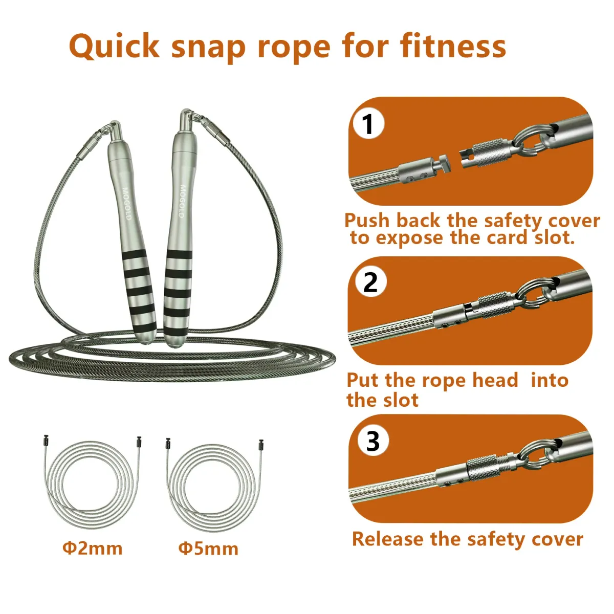 Crossfit Speed Jumping Rope for Men & Women - Steel Wire, Dual Bearing, Adjustable 3m Length, Ideal for Home Gym, Fitness, Weight Loss, and Sports Workouts showcase 3