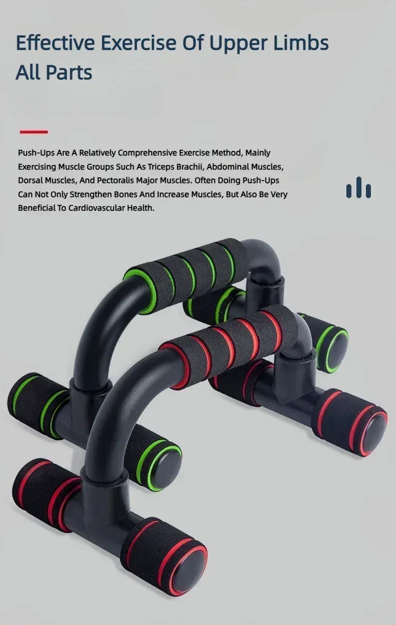 H-Shaped Non-Slip Push Up Bars for Home Gym Fitness - Arm, Chest Workout Equipment with Comfortable Foam Handles, Max 100KG Load, Portable Design for Men & Women showcase 6
