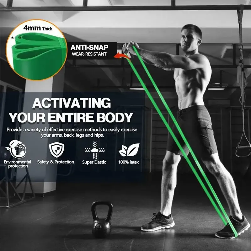 WOSWEIR TPE Resistance Bands Set for Gym Home Fitness, Yoga Pull-Up Assist, Crossfit Workout Equipment, Elastic Training Gum for Strength Building showcase 14