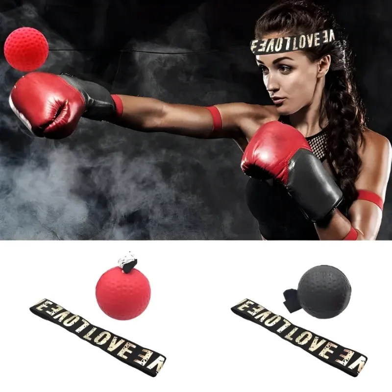 MMA Boxing Speed Ball for Training - Head-Mounted PU Punching Sandbag for Hand-Eye Reaction, Home Fitness, Gym, Muay Thai - All Ages - Image 4