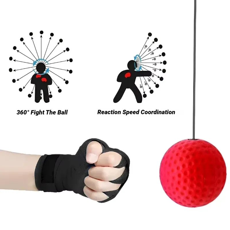 MMA Boxing Speed Ball for Training - Head-Mounted PU Punching Sandbag for Hand-Eye Reaction, Home Fitness, Gym, Muay Thai - All Ages - Image 5