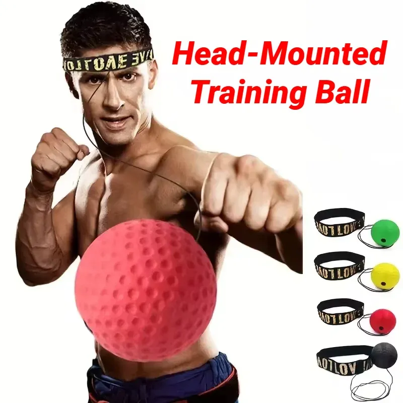 MMA Boxing Speed Ball for Training - Head-Mounted PU Punching Sandbag for Hand-Eye Reaction, Home Fitness, Gym, Muay Thai - All Ages - Image 1