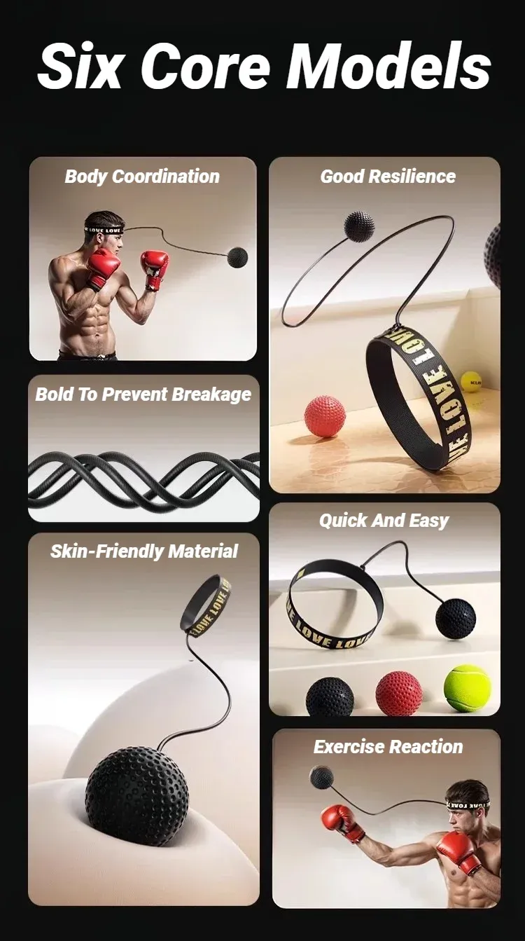 MMA Boxing Speed Ball for Training - Head-Mounted PU Punching Sandbag for Hand-Eye Reaction, Home Fitness, Gym, Muay Thai - All Ages showcase 2