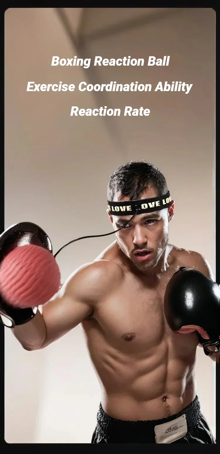 MMA Boxing Speed Ball for Training - Head-Mounted PU Punching Sandbag for Hand-Eye Reaction, Home Fitness, Gym, Muay Thai - All Ages showcase 1
