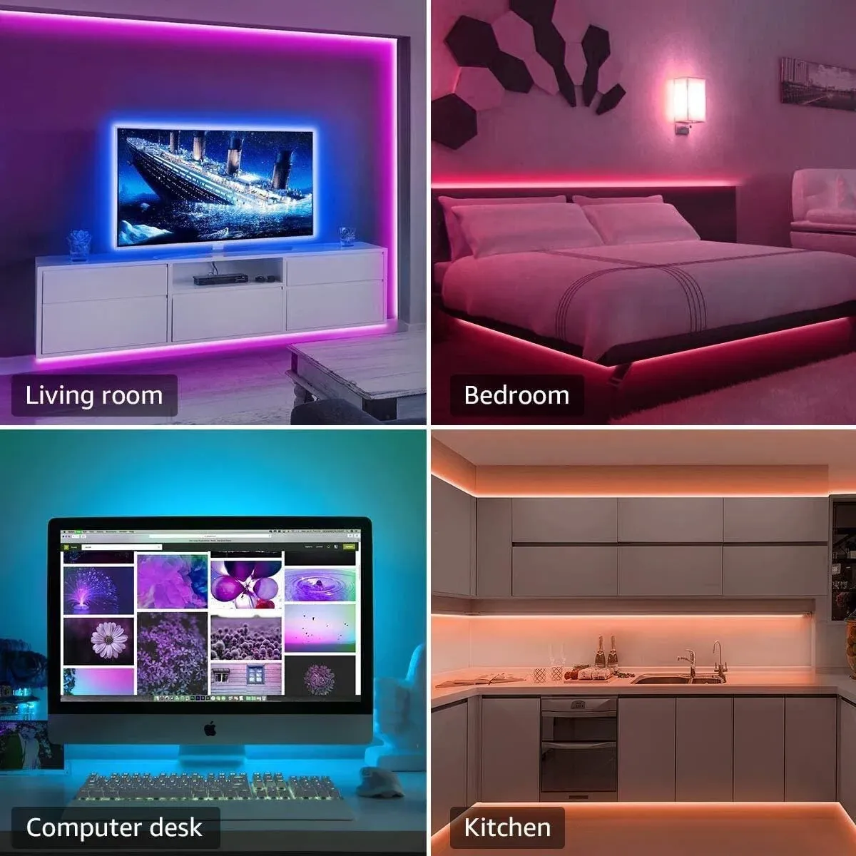 RGB LED Strip Lights with 44-Key Remote Control - 1m to 20m Flexible Tape for Home, Bedroom, Party Decor, TV Backlighting showcase 8