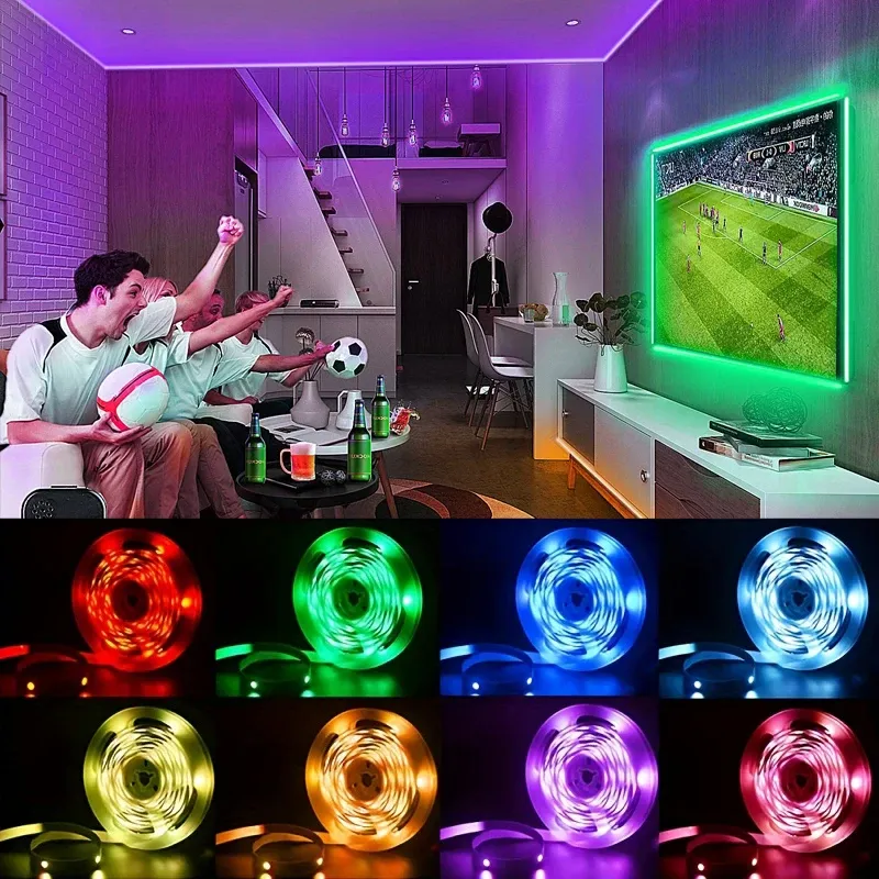 RGB LED Strip Lights for TV Backlight, USB 5V 3-Key Control Flexible Ribbon Tape for Home Party Decoration, ROHS Certified Ambiance Lighting thumbnail 2