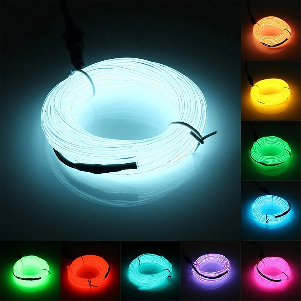 5M Car Interior LED Strip Light Neon EL Wire - Flexible USB Powered Ambient Lighting for Auto DIY, Parties & Home Decor showcase 7